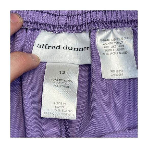 Alfred Dunner Wide Leg Pants Women's 12 Purple 100% Polyester Formal Business - Picture 3 of 6
